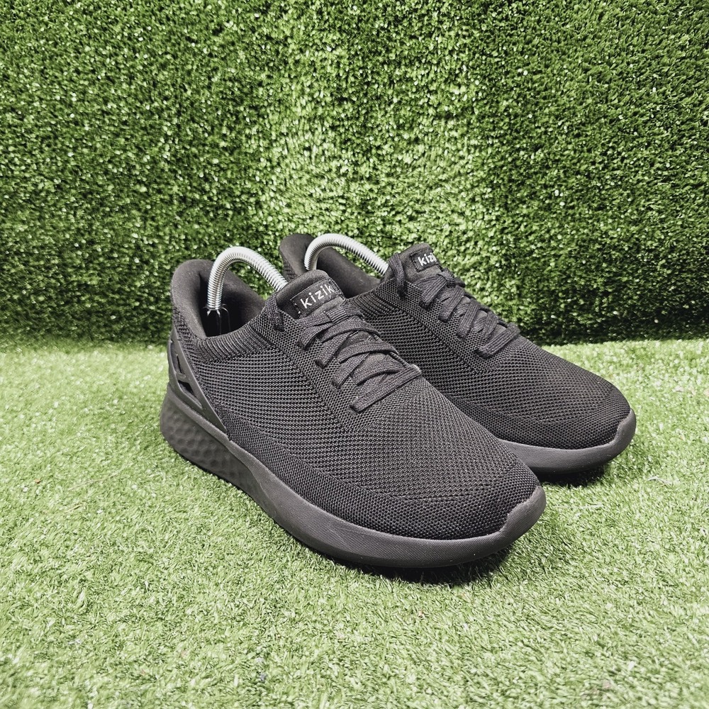 Kizik Athens Triple Black Knit Athletic Slip On Comfort Sneakers‎ Mens Size 8